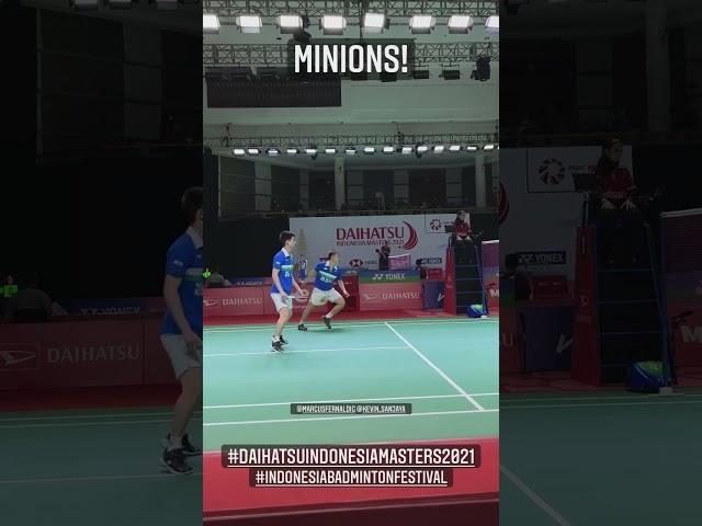 The minions lolos ke babak 16 besar!  #DaihatsuIndonesiamasters #indonesiabadmintonfestival