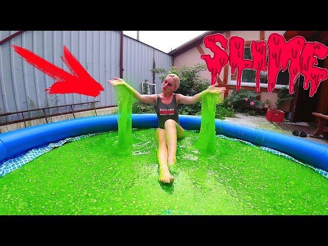 БАССЕЙН ЛИЗУНА  SLIME POOL CHALLENGE Самый ГИГАНТСКИЙ СЛАЙМ БЕЗ КЛЕЯ Челлендж BATH Лизун Из Воды