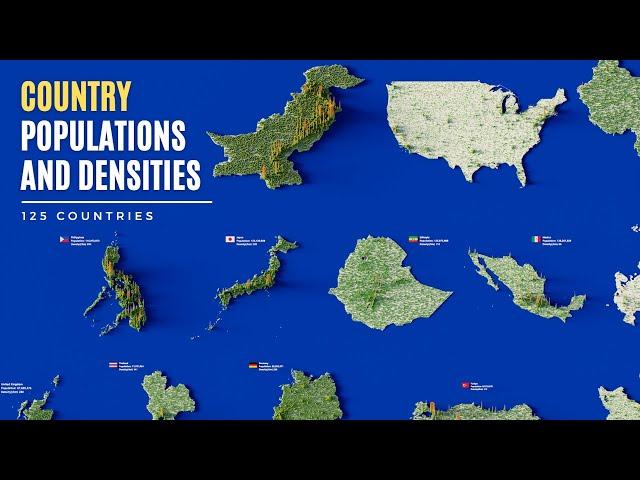 Country Population Comparison: Visualizing Density Across 125 Nations