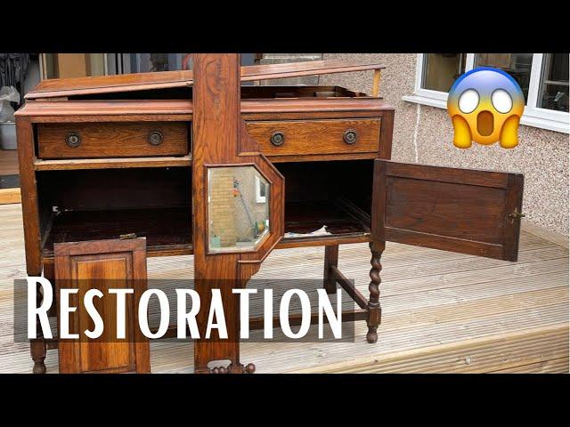 Vintage Oak Credenza/Buffet RESTORATION.