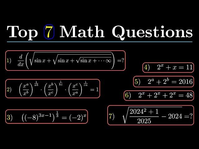 Top 7 math Olympiad Question | Popular problems | IMO