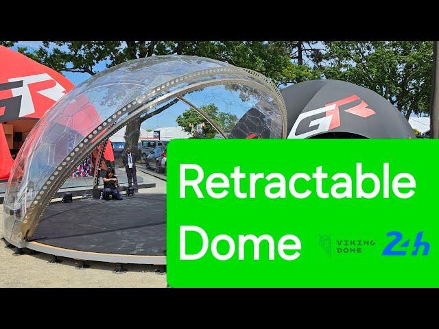 Retractable Motorized Dome for 24h race event. Full installation process in Le Mans, France.