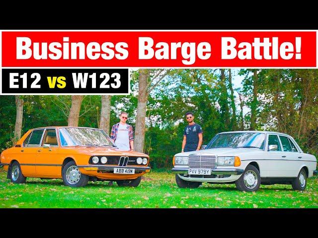 Mercedes W123 vs BMW E12 5 Series - 70s German Luxury!