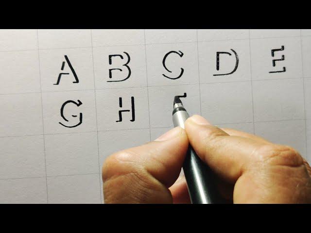 How to write 3d shadow letters | Capital letters A-Z in 3d Shadow lettering