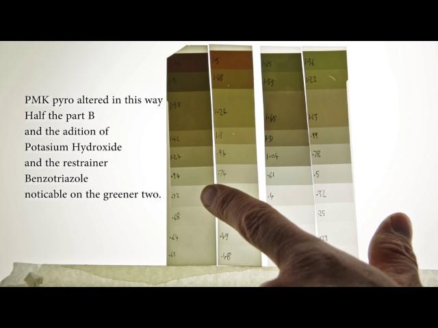 PMK Pyro tuning the formula to change the stain color and density