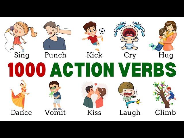 1000 Action Verbs | Common Action Verbs in English | Part 1 | English Vocabulary with Picture |