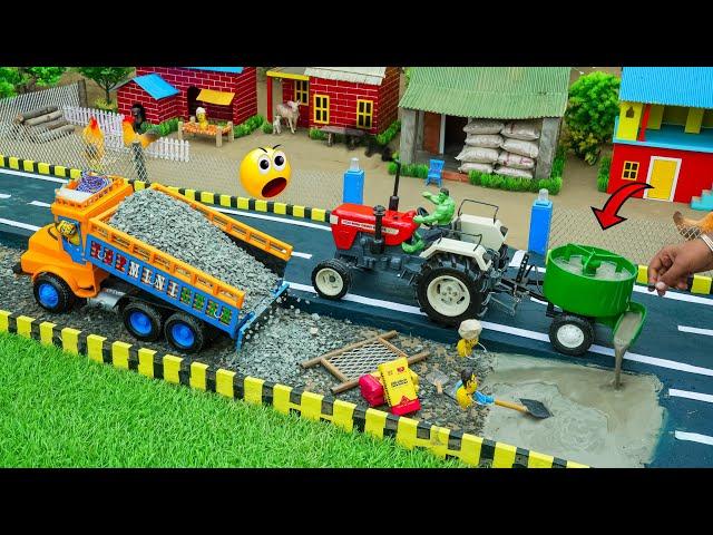 diy tractor mini truck to making modern concrete road construction science project | @topminigear