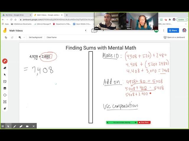 Finding Sums with Mental Math