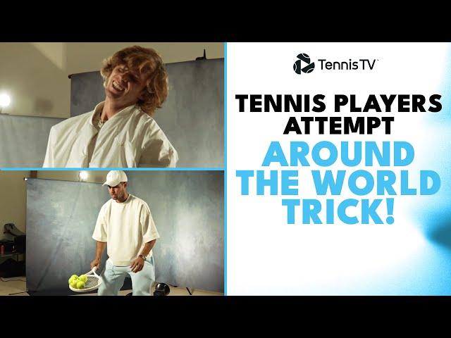 ATP Tennis Players Attempt 'Round The World' Trick! 