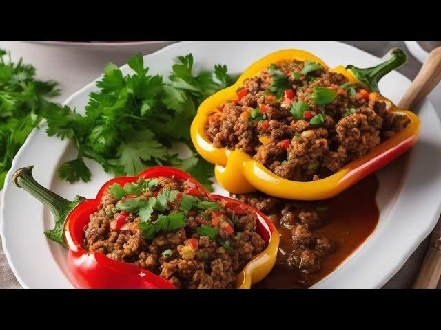Фаршированные перцы с фаршем и рисом | Классический рецепт