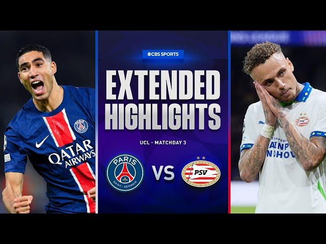 PSG vs. PSV: Extended Highlights | UCL League Phase MD 3 | CBS Sports Golazo