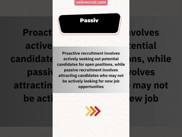 Active Vs Passive Recruitment | @usitrecruit