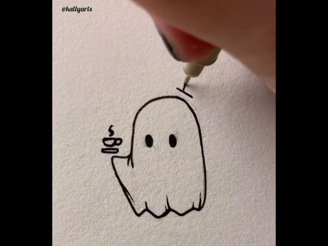 Cute Ghost Doodles  Tattoo Ideas️How to Doodle Cute Drawing #shorts #doodlewithme