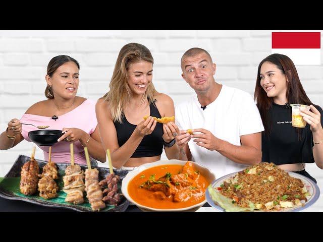 Westerners try Indonesian food from BLOK M, Jakarta (Gultik, Jasuke, Sate Taichan)