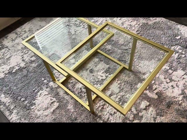Henn&Hart 43' Wide Square Coffee Table in Brass, Modern coffee tables Review