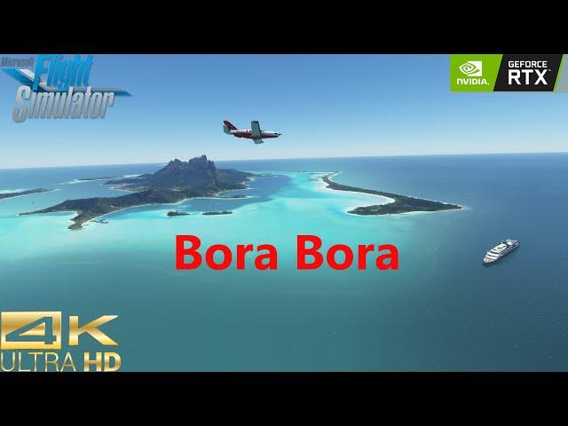 Short journey with Black Square TBM 850 to Bora Bora I Realistic Flight I Ultra Graphics I MSFS2020