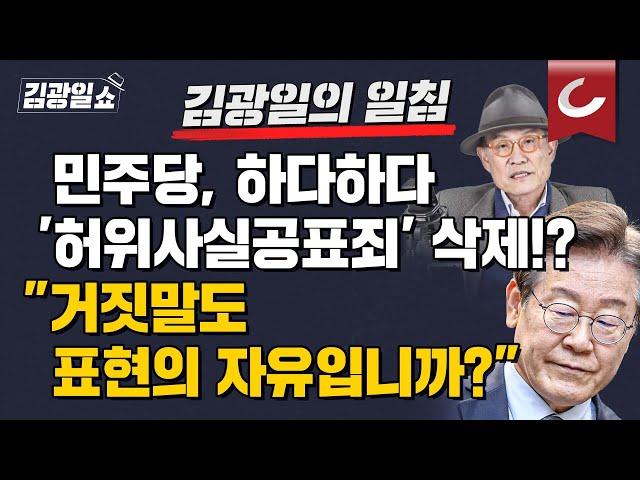 [김광일쇼] "거짓말은 표현의 자유에 해당되지 않습니다"