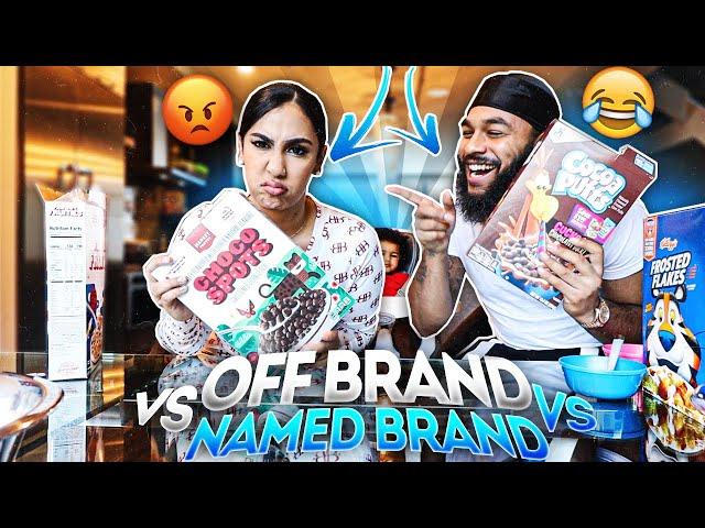 OFF BRAND CEREAL VS. NAME BRAND CEREAL FOOD CHALLENGE ‼️