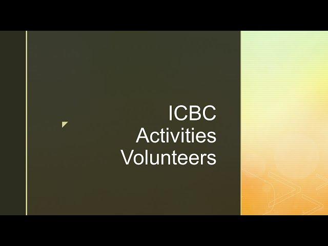 ICBC Activities Volunteers