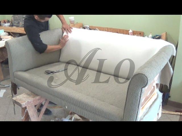 DIY - HOW TO REUPHOLSTER A COUCH WITH ROLL ARMS - ALO Upholstery