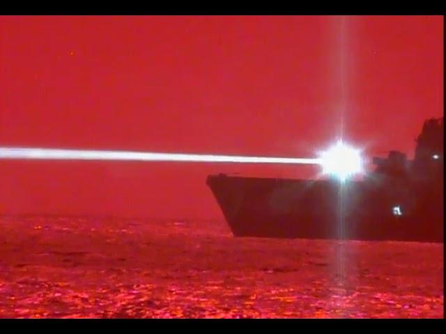 USS Portland Successful Solid State Laser Test