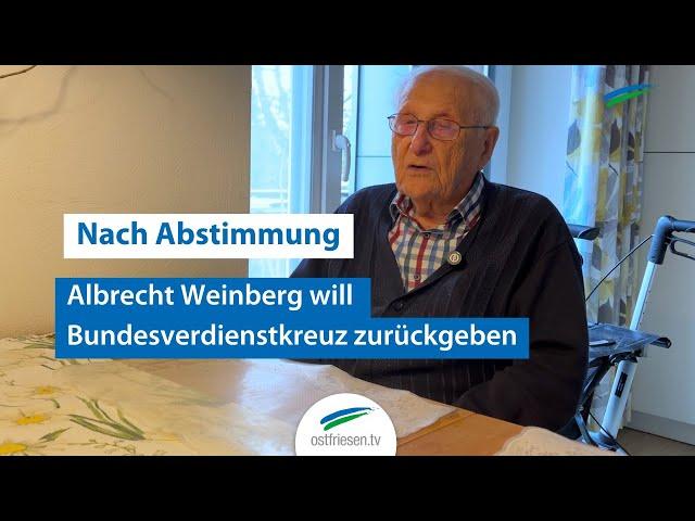 Holocaust-Überlebender Albrecht Weinberg will Bundesverdienstkreuz zurückgeben