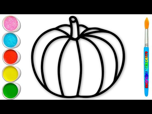 ( Vegetables ) Pumpkin Drawing and Marker Rainbow Coloring | Akn Kids House