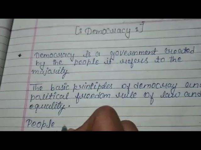 write to 5 lines on democracy short essay English in this video you will learn essay democracy in En