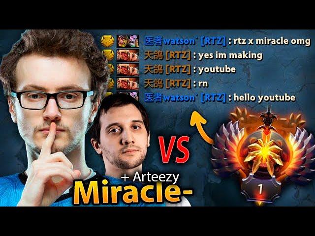 MIRACLE mid and ARTEEZY vs TOP 1 RANK Watson in Epic Ranked Game