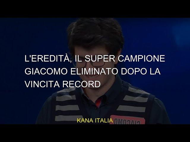 The Legacy, il supercampione Giacomo eliminato dopo la vittoria record