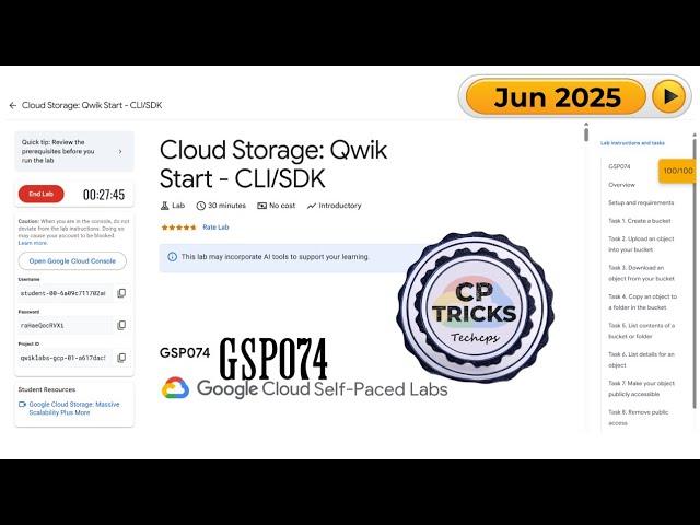 Cloud Storage: Qwik Start - CLI/SDK | #GSP074 | #qwiklabs | #arcade