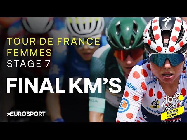 EMOTIONAL SCENES AT END!  | Tour de France Femmes Stage 7 Final Kilometres | Eurosport Cycling