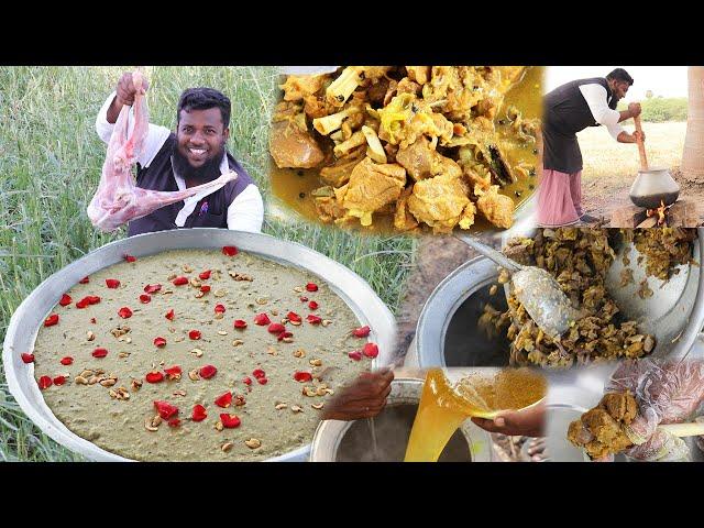 Hyderabadi Mutton HALEEM! muslims fasting special mutton recipe cooking in Village