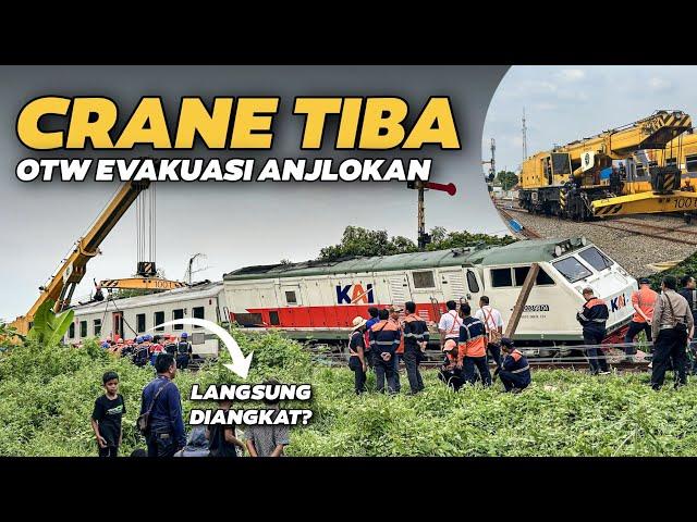 BANTUAN DARI SOLO TIBA‼️ CRANE KIROW SIAP EVAKUASI LOKOMOTIF & PEMBANGKIT KA PANDALUNGAN YANG ANJLOK