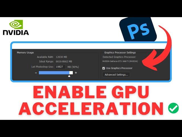 How To ENABLE GPU Acceleration In PhotoShop 2023 | NVIDIA GPU Acceleration In Adobe PHOTOSHOP