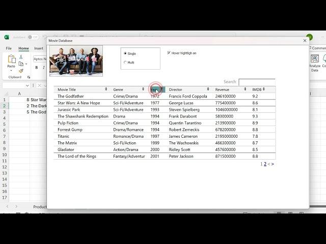 Modern Excel VBA Listbox Preview