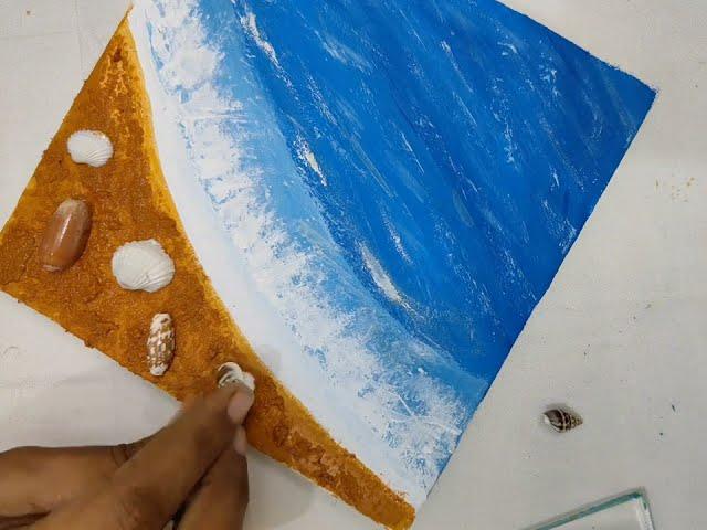 Painting ideas/ diy painting with seashell/ acrylic painting for beginners/melbet promo code
