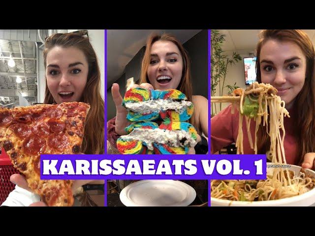 A full day of eating in NYC (Bagels, Pizza, chinatown, costco, etc) - KarissaEats Compilation Vol. 1