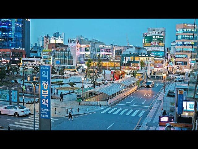 [4K] Korea Night Walk - Uijeongbu, Rodeo&Budaejjigae Street (Army Stew) | 의정부역 야간 산책 - 구시가지와 부대찌개거리