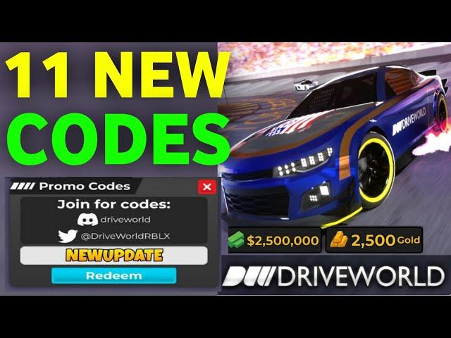 UPDATEDRIVE WORLD CODES NOVEMBER 2024 | ROBLOX DRIVE WORLD CODES 2024