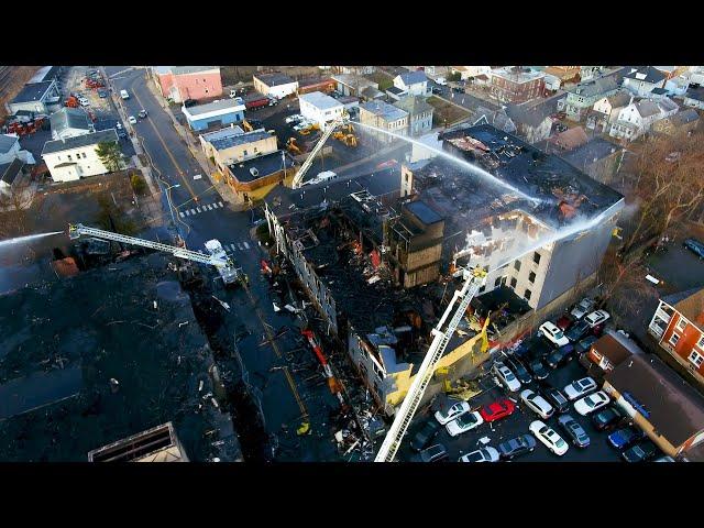 Drone captures destruction from massive fire in Bound Brook