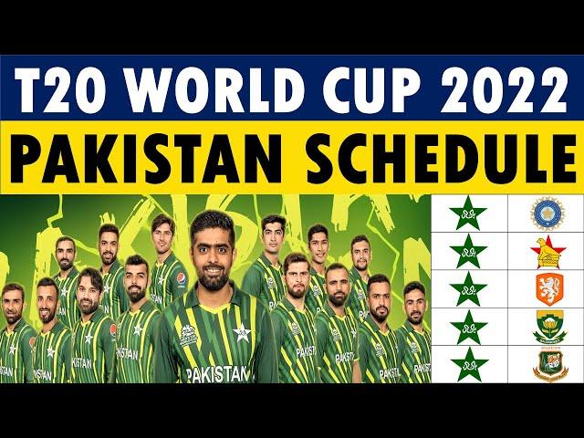 T20 World Cup 2022 Pakistan Schedule: Pakistan T20 World Cup 2022 Schedule | Super 12 Schedule