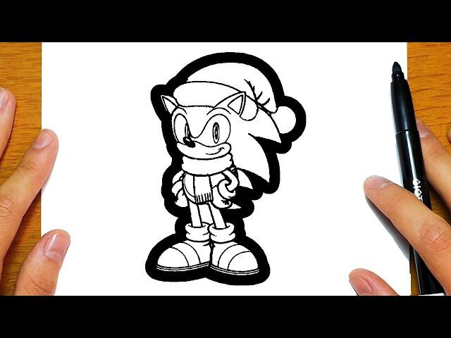 COMMENT DESSINER SONIC POUR NOËL | Dessins faciles