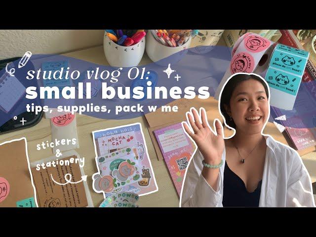 studio vlog 01: small business tips, supplies, pack orders with me 