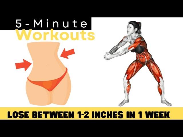 LOSE BETWEEN 1-2 INCHES IN 1 WEEK  5 Minute STANDING Workouts - Version 2