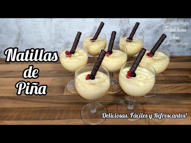 ¿Tienes una Lata de Piña en su Jugo? Postre Fácil y Rápido Sin Horno: NATILLAS CREMOSAS de PIÑA