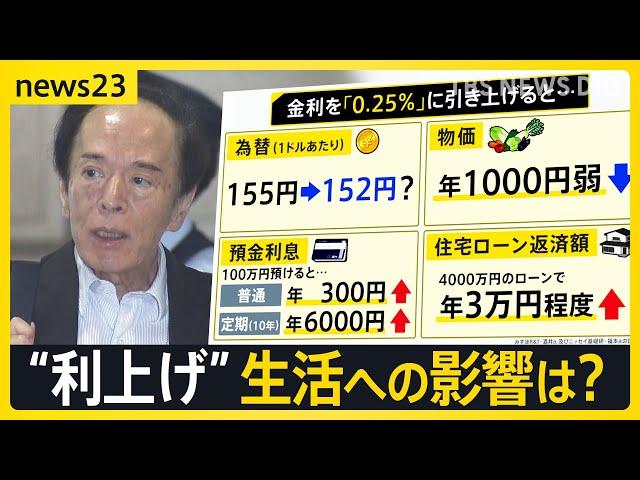 日銀　利上げを決定　専門家でも意見割れた中…利上げで為替や物価など生活への影響は？【news23】