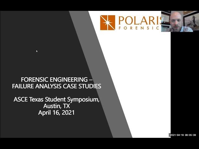 Professional Development Session: Forensic Engineering Failure Analysis Case Studies