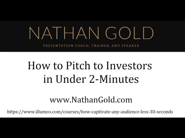 How To Pitch To Investors In Under 2 Minutes