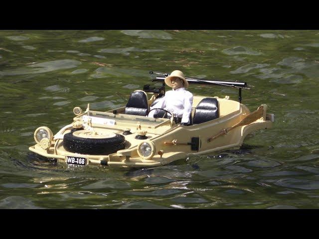 RC VW Typ 166 Schwimmwagen Britzer Garten Berlin 5.8.2018 4K